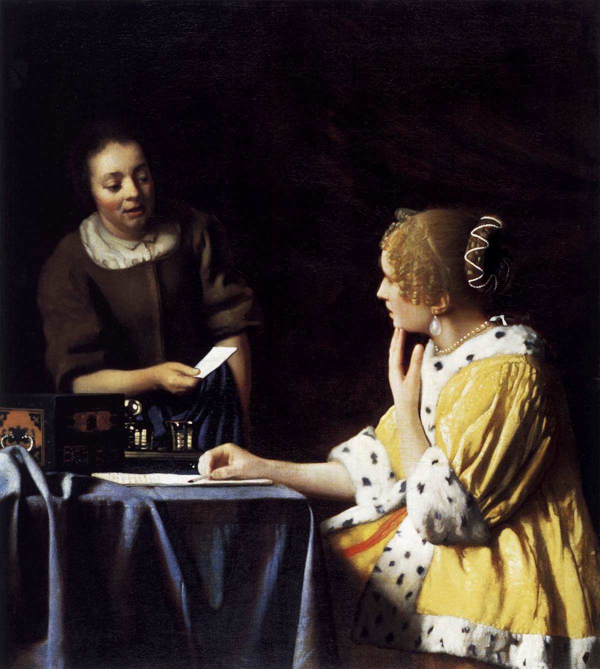 Lady with Her Maidservant Holding a Letter