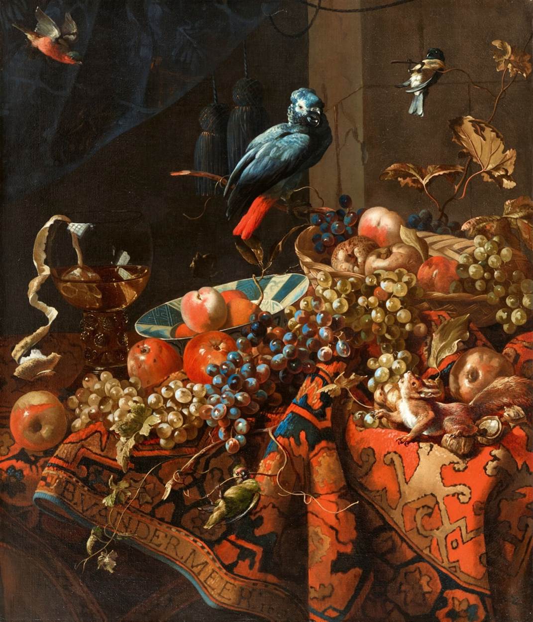 Still-Life with Fruit, a Rummer and Birds