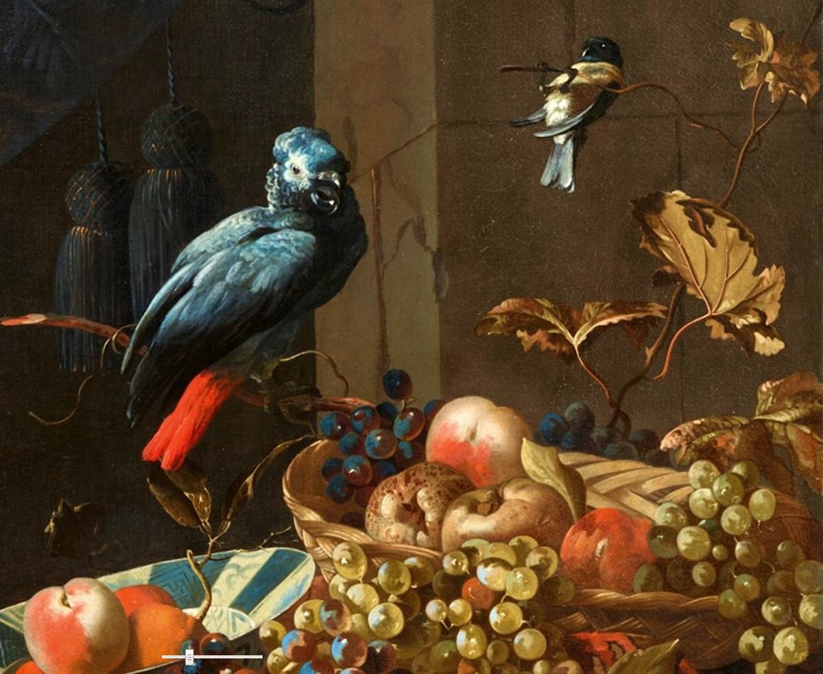 Still-Life with Fruit, a Rummer and Birds (detail)