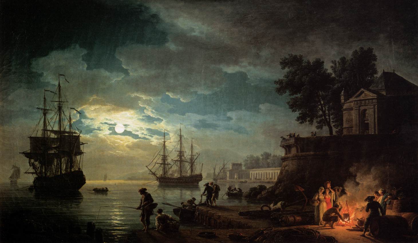 Night: Seaport by Moonlight