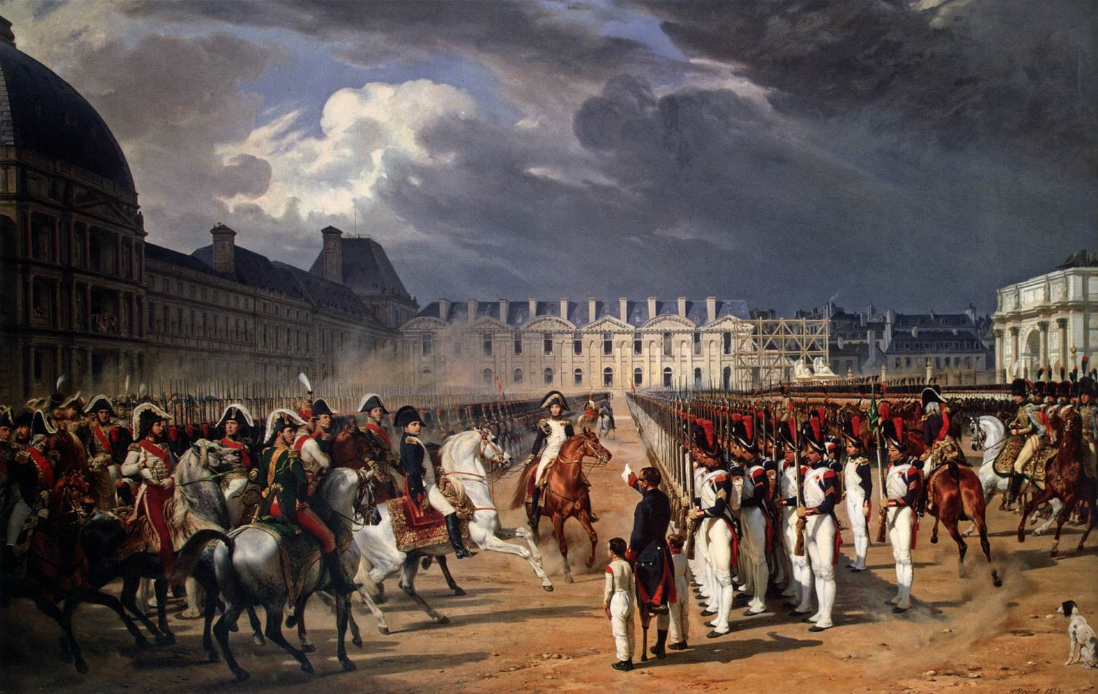 An Invalid Submitting a Petition to Napoleon at a Parade in the Courtyard of the Tuileries Palace
