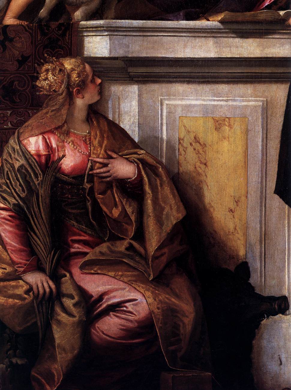 Holy Family with Sts Anthony Abbot, Catherine and the Infant John the Baptist (detail)