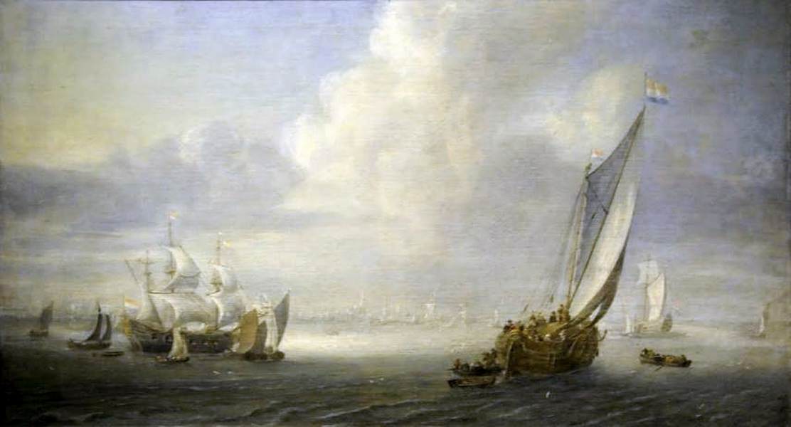 Seascape with a Port in the Background
