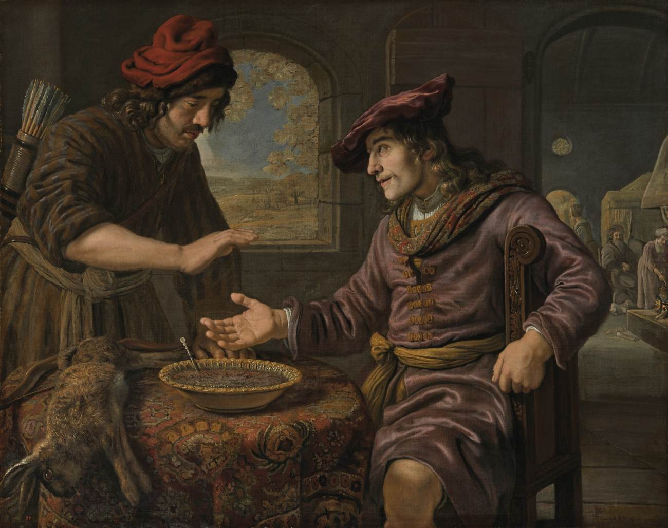 Esau Sells Jacob the Right of Seniority for a Bowl of Lentils