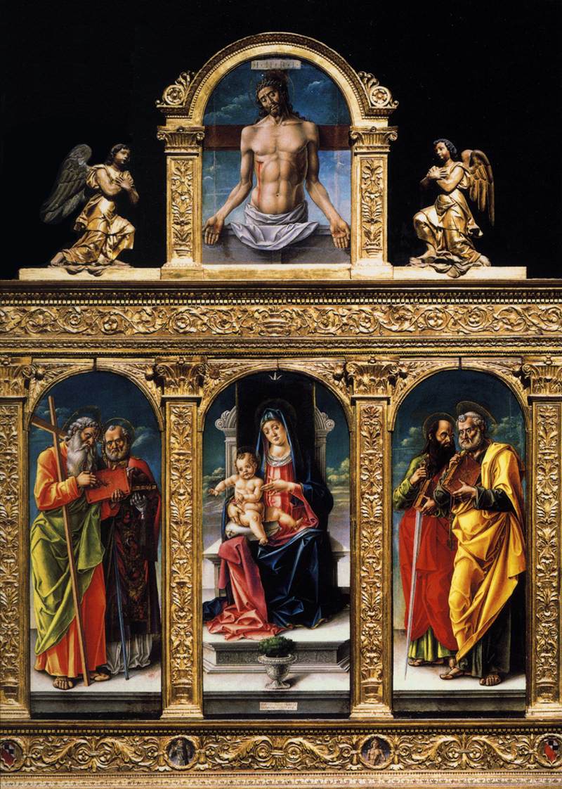 Virgin Enthroned with Child and Saints (polyptych)