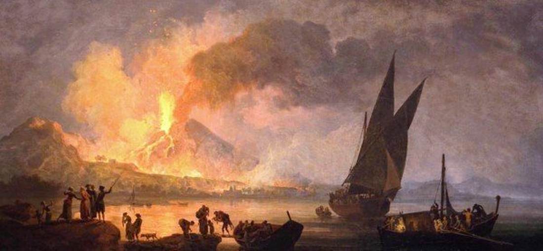 The Eruption of Vesuvius at Night