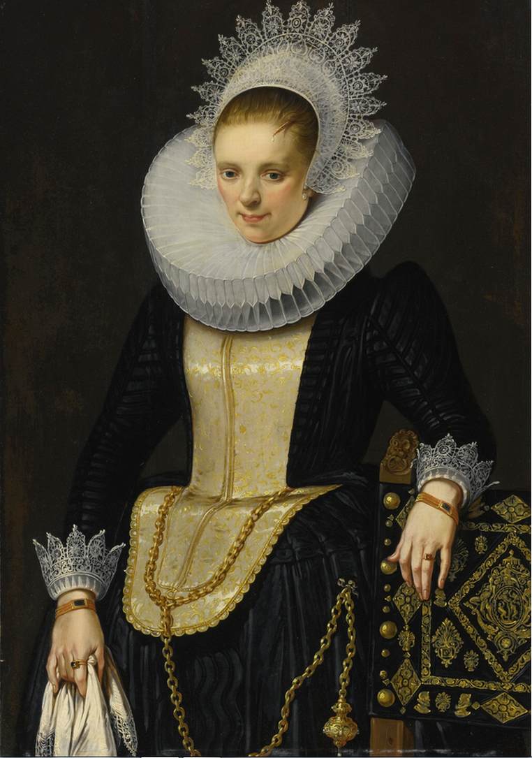 Portrait of a Lady in Elegant Dress