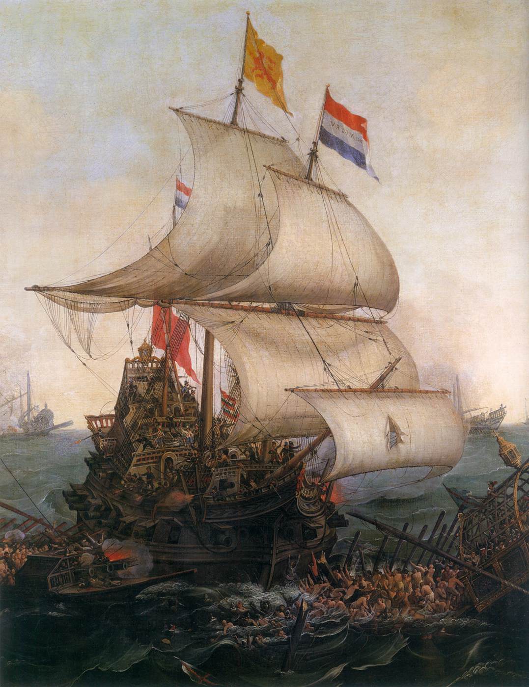 Dutch Ships Ramming Spanish Galleys off the Flemish Coast in October 1602 (detail)