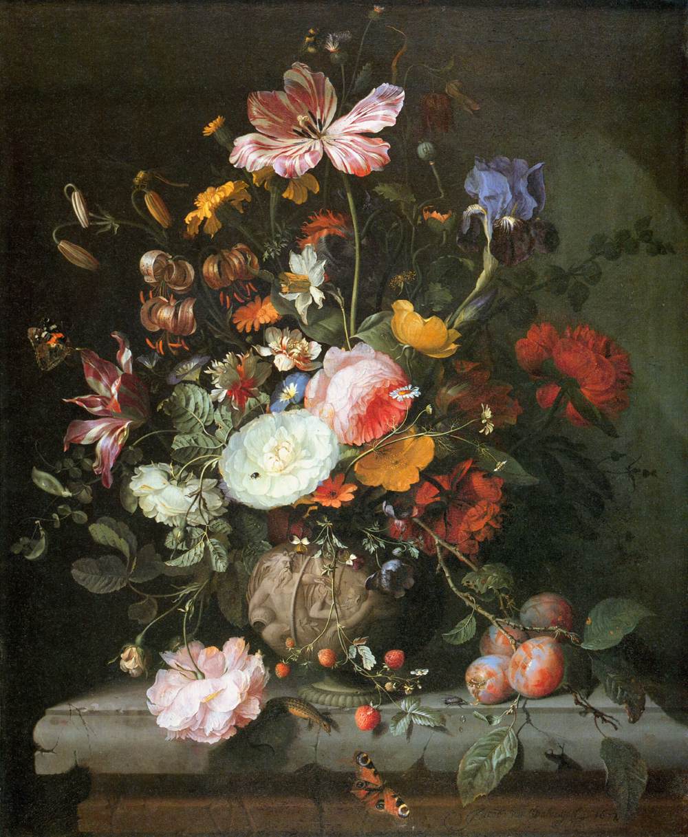 Flowers in a Stone Vase