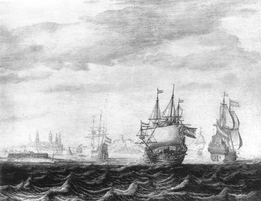 A Dutch Squadron on the Sont, near Castle Kronburg