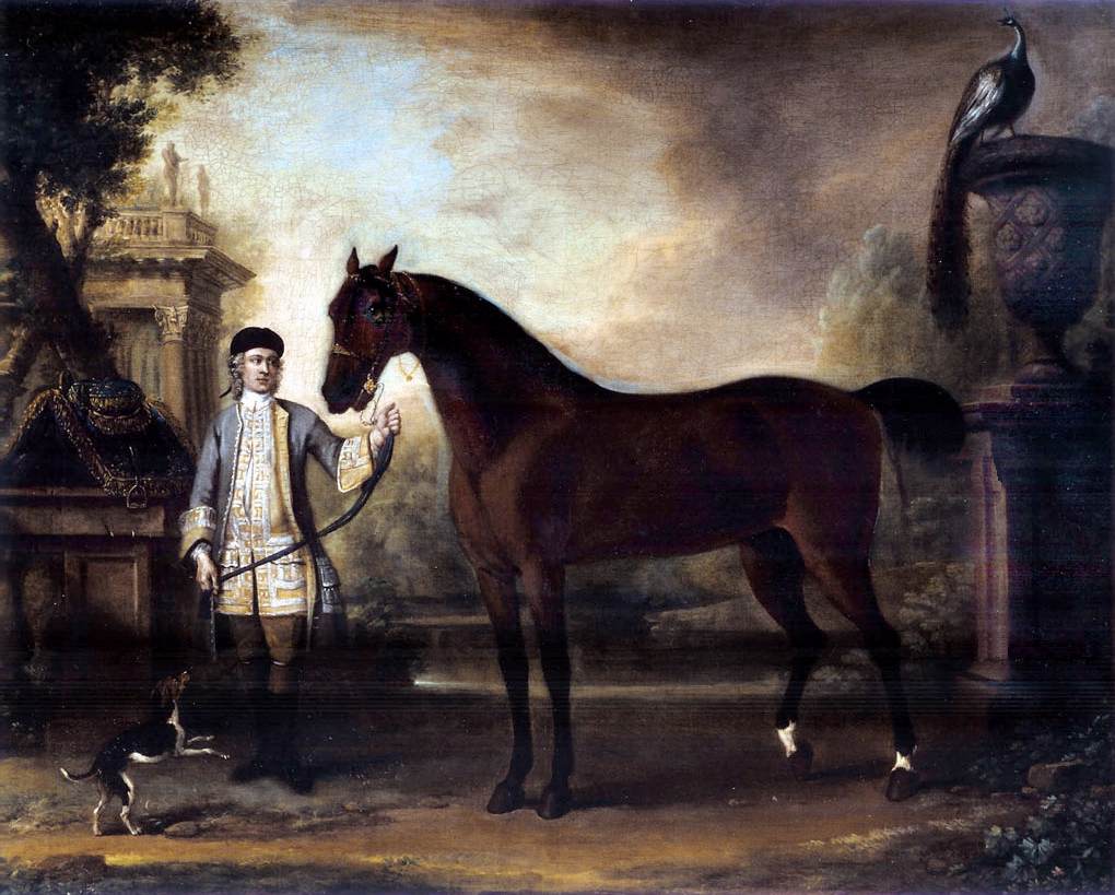 A Bay Hunter Held by a Liveried Groom