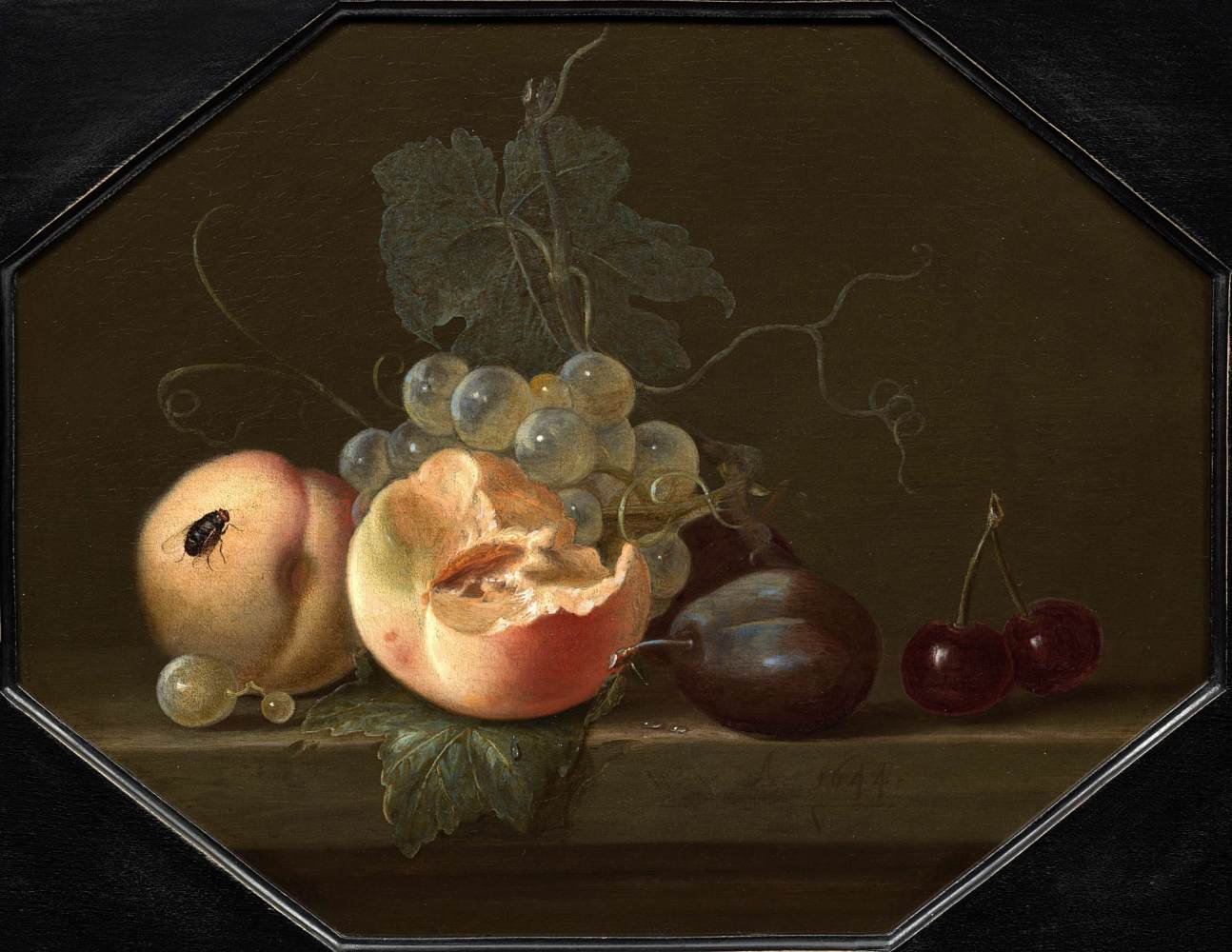 Still-Life with Peaches and Plums