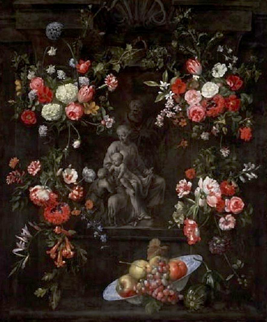 Flower Garland around the Holy Family
