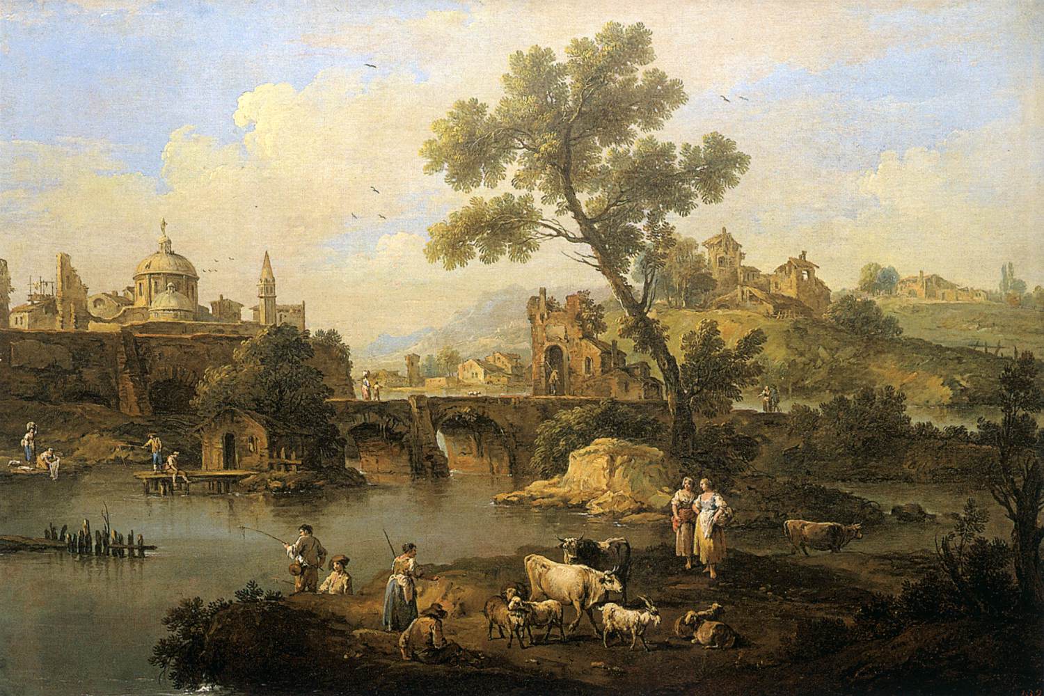 Landscape with River and Bridge