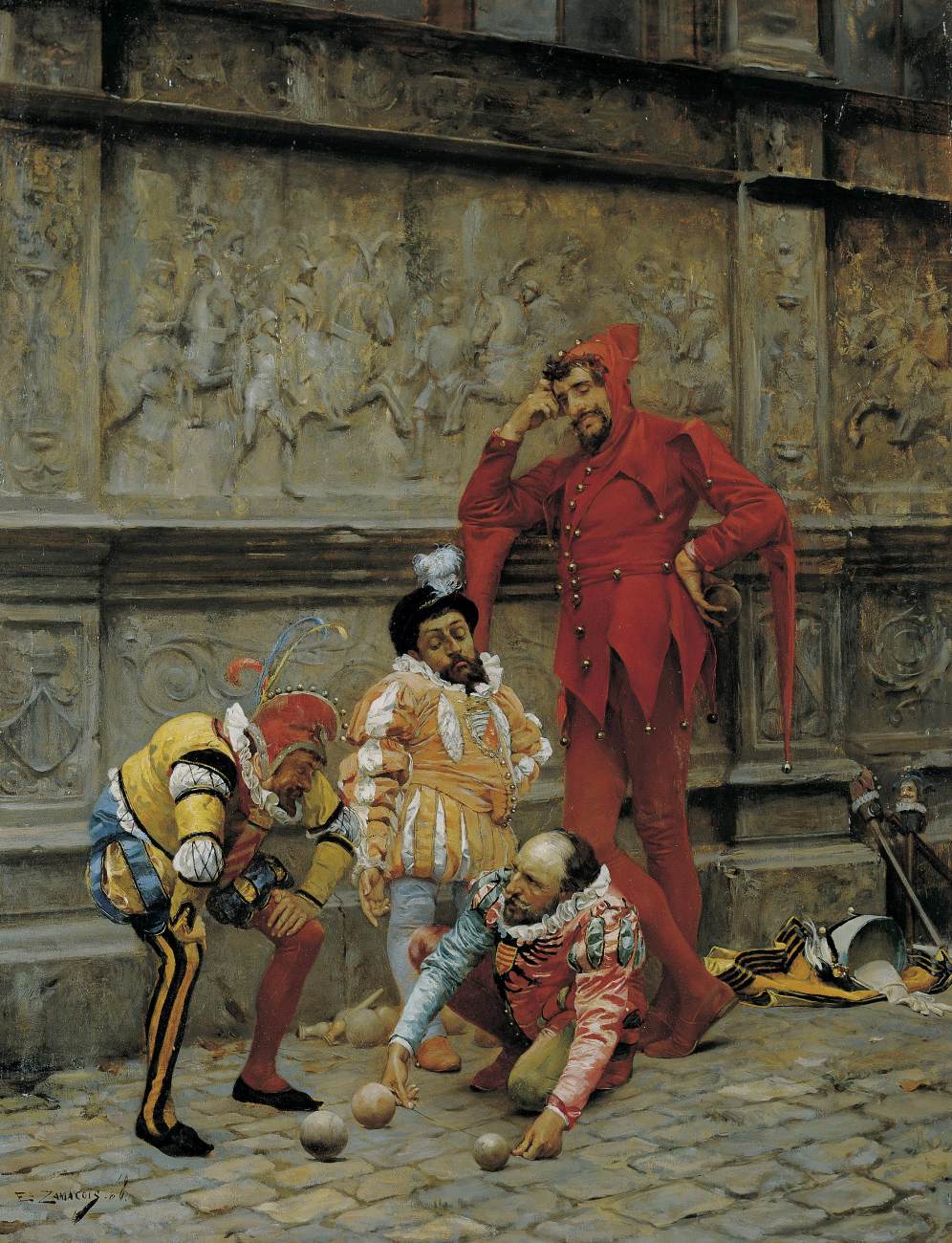 Jesters Playing "Cochonnet"
