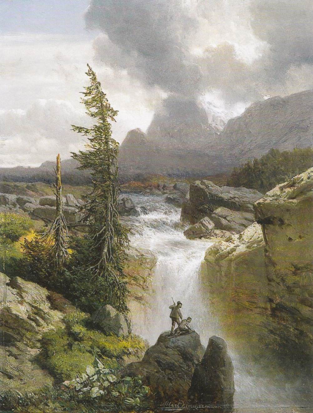 Mountain with Waterfall