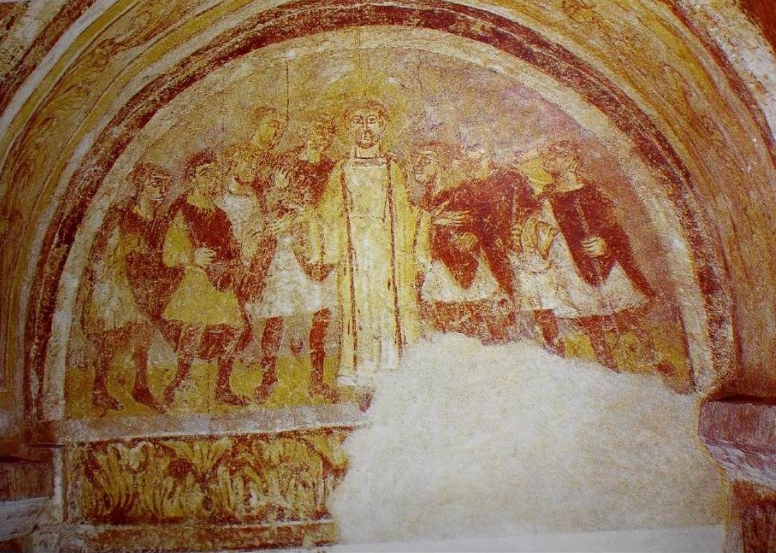 Figures around a Saint